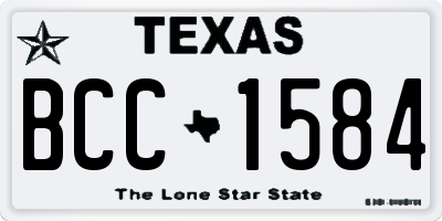 TX license plate BCC1584