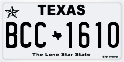 TX license plate BCC1610