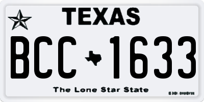 TX license plate BCC1633