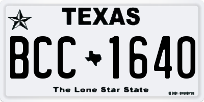 TX license plate BCC1640