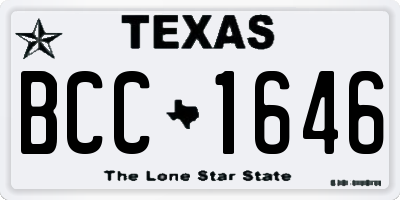 TX license plate BCC1646