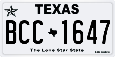 TX license plate BCC1647