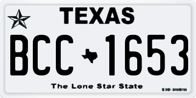 TX license plate BCC1653