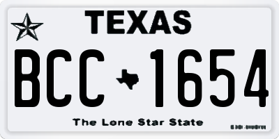 TX license plate BCC1654