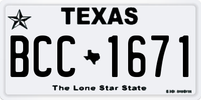 TX license plate BCC1671