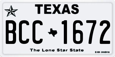 TX license plate BCC1672