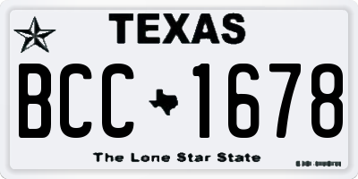 TX license plate BCC1678