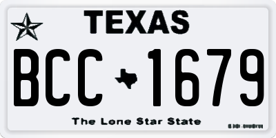 TX license plate BCC1679