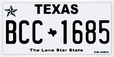 TX license plate BCC1685