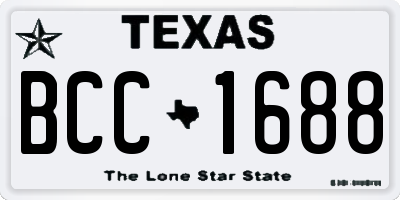 TX license plate BCC1688