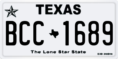 TX license plate BCC1689