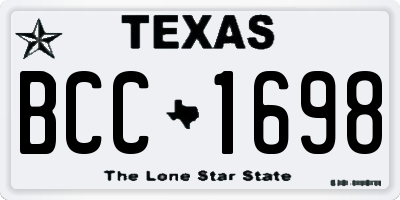 TX license plate BCC1698