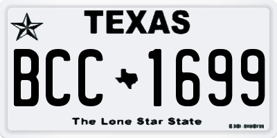 TX license plate BCC1699