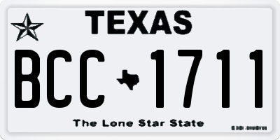 TX license plate BCC1711