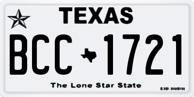 TX license plate BCC1721