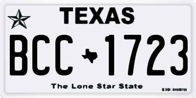 TX license plate BCC1723
