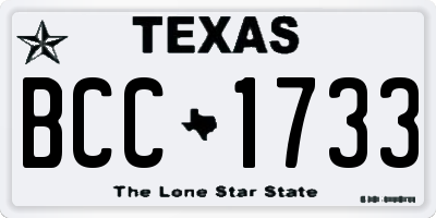 TX license plate BCC1733