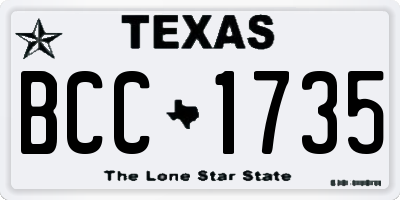 TX license plate BCC1735