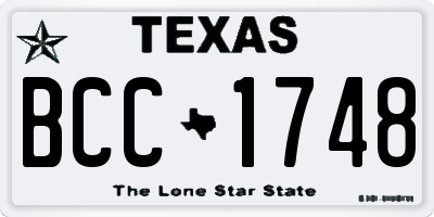 TX license plate BCC1748