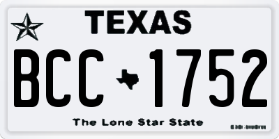 TX license plate BCC1752