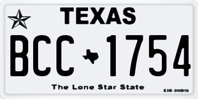 TX license plate BCC1754