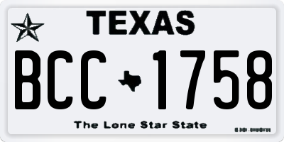 TX license plate BCC1758
