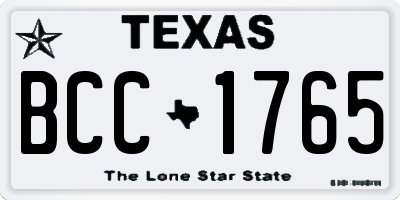 TX license plate BCC1765