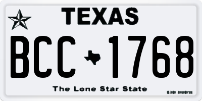 TX license plate BCC1768