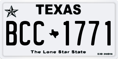 TX license plate BCC1771