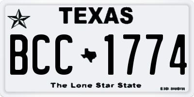 TX license plate BCC1774
