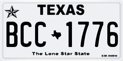 TX license plate BCC1776