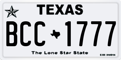 TX license plate BCC1777