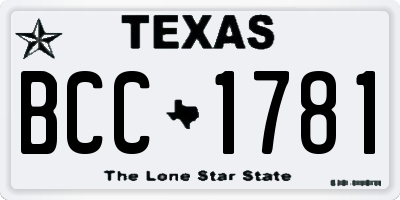 TX license plate BCC1781