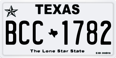TX license plate BCC1782