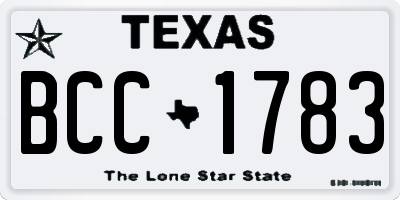 TX license plate BCC1783