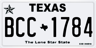 TX license plate BCC1784