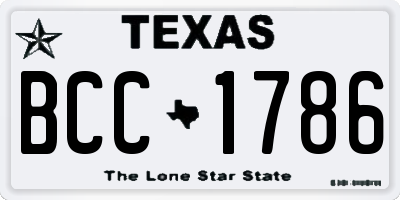 TX license plate BCC1786