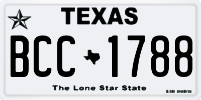 TX license plate BCC1788