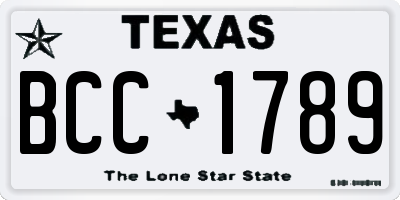TX license plate BCC1789