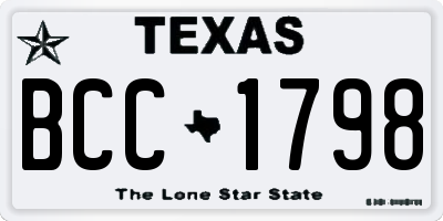 TX license plate BCC1798