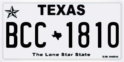 TX license plate BCC1810