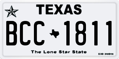 TX license plate BCC1811