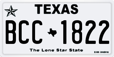 TX license plate BCC1822