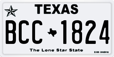 TX license plate BCC1824