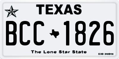 TX license plate BCC1826