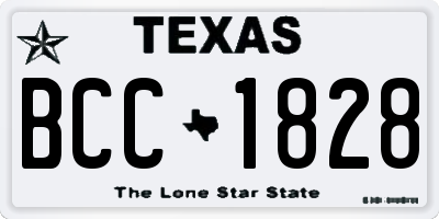 TX license plate BCC1828