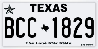 TX license plate BCC1829
