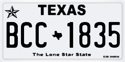 TX license plate BCC1835
