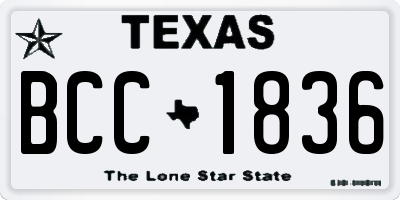 TX license plate BCC1836