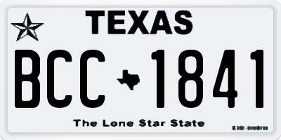 TX license plate BCC1841